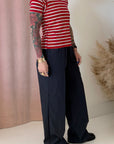 AMELIA STRIPE T-SHIRT-RED
