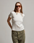 REMI RIBBED TEE WHITE