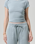 BABY WAFFLE TEE-SEAGLASS
