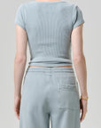 BABY WAFFLE TEE-SEAGLASS