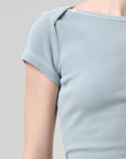 BABY WAFFLE TEE-SEAGLASS
