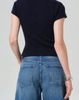 BABY WAFFLE TEE-NAVY
