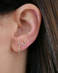 HORSESHOE STUD-YELLOW GOLD