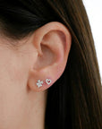 MINI CLOVER STUD-WHITE GOLD