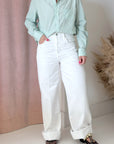 EILEEN BLOUSE-GREEN STRIPE