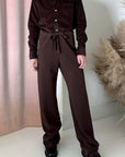 LONG CATHERINE SWEATPANT-COCOA