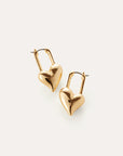 PADLOCK HEART EARRINGS-GOLD