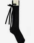 COLLEGE BOW SOCKS-BLACK