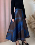 ABSTRACT FULL SKIRT-COBALT