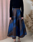 ABSTRACT FULL SKIRT-COBALT
