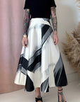 ABSTRACT FULL SKIRT-GREY