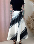 ABSTRACT FULL SKIRT-GREY