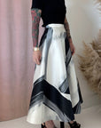ABSTRACT FULL SKIRT-GREY