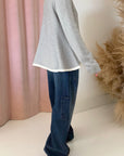 THE GRANNY POLO SWEATER-GREY