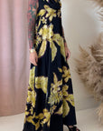 COWL NECK SILK DRESS