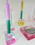 DIAMOND CANDLE HOLDER-PINK