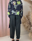 FLORAL SIDE TIE SHIRT