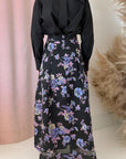 FLORAL JACQUARD PLEATED SKIRT