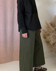 COTTON POPLIN TUXEDO BLOUSE