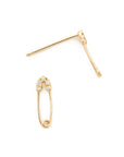 SAFETY PIN STUDS-YELLOW GOLD
