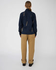 EMBROIDERED BOW BLOUSE-NAVY