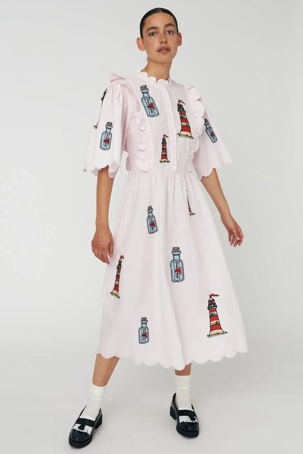 scalloped midi dress Allie Scalloped Midi Dress Market House Boutique