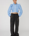CHAMBRAY FRILL SHIRT