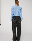 CHAMBRAY FRILL SHIRT