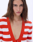 LONG STRIPE CARDIGAN