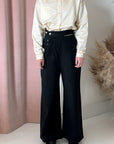 TWILL HEM PANT-BLACK