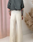 LINEN HEM PANT-CREAM