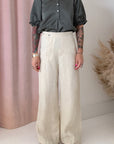 LINEN HEM PANT-CREAM