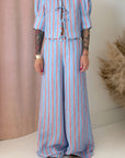 SCALLOPED TOP-BLUE STRIPE