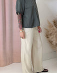 SWEET BLOUSE-GUNMETAL