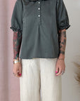 SWEET BLOUSE-GUNMETAL