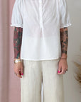 VOILE SWEET BLOUSE-WHITE SAND