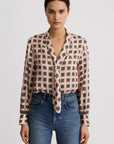 V-NECK TIE BLOUSE
