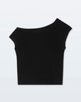 CASHMERE OFF SHOULDER TOP-BLACK