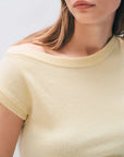 CASHMERE OFF SHOULDER TOP-LEMONADE