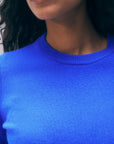 SLIM CASHMERE CREWNECK COBALT