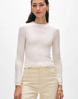 SLIM CASHMERE CREWNECK-SOFT WHITE