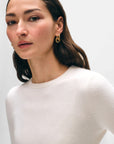 SLIM CASHMERE CREWNECK-SOFT WHITE