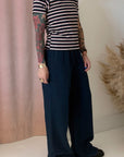 AMELIA STRIPE T-SHIRT-NAVY