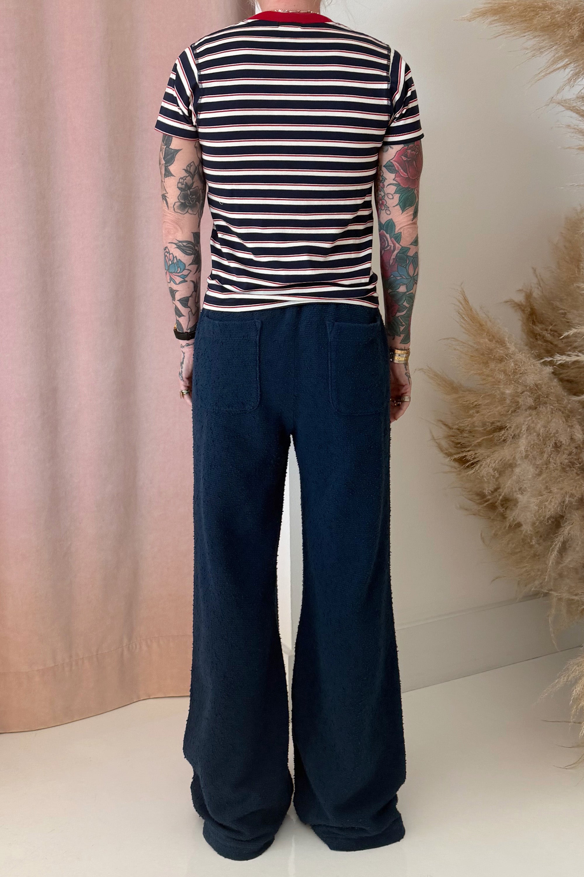 AMELIA STRIPE T-SHIRT-NAVY