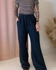 AMELIA STRIPE T-SHIRT-NAVY
