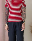 AMELIA STRIPE T-SHIRT-RED