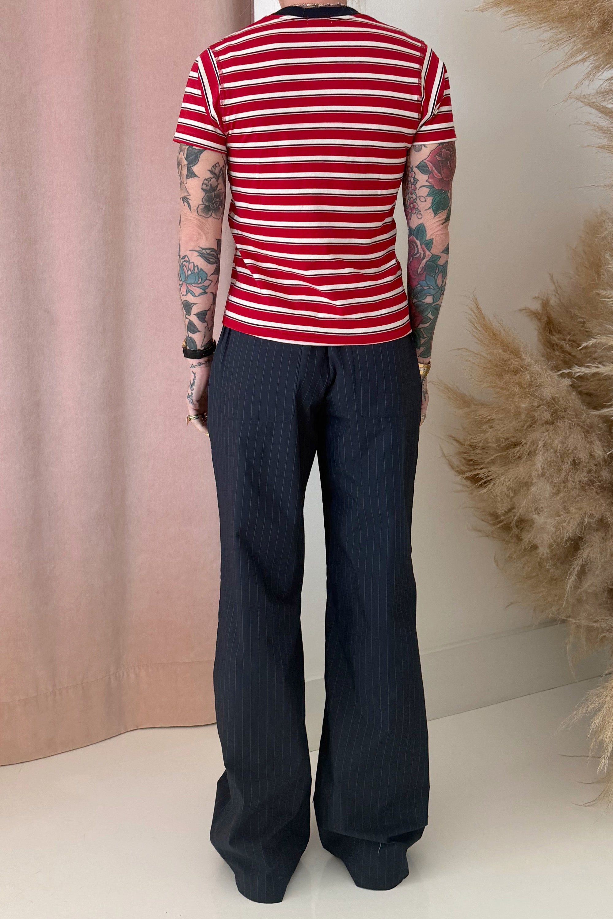 AMELIA STRIPE T-SHIRT-RED
