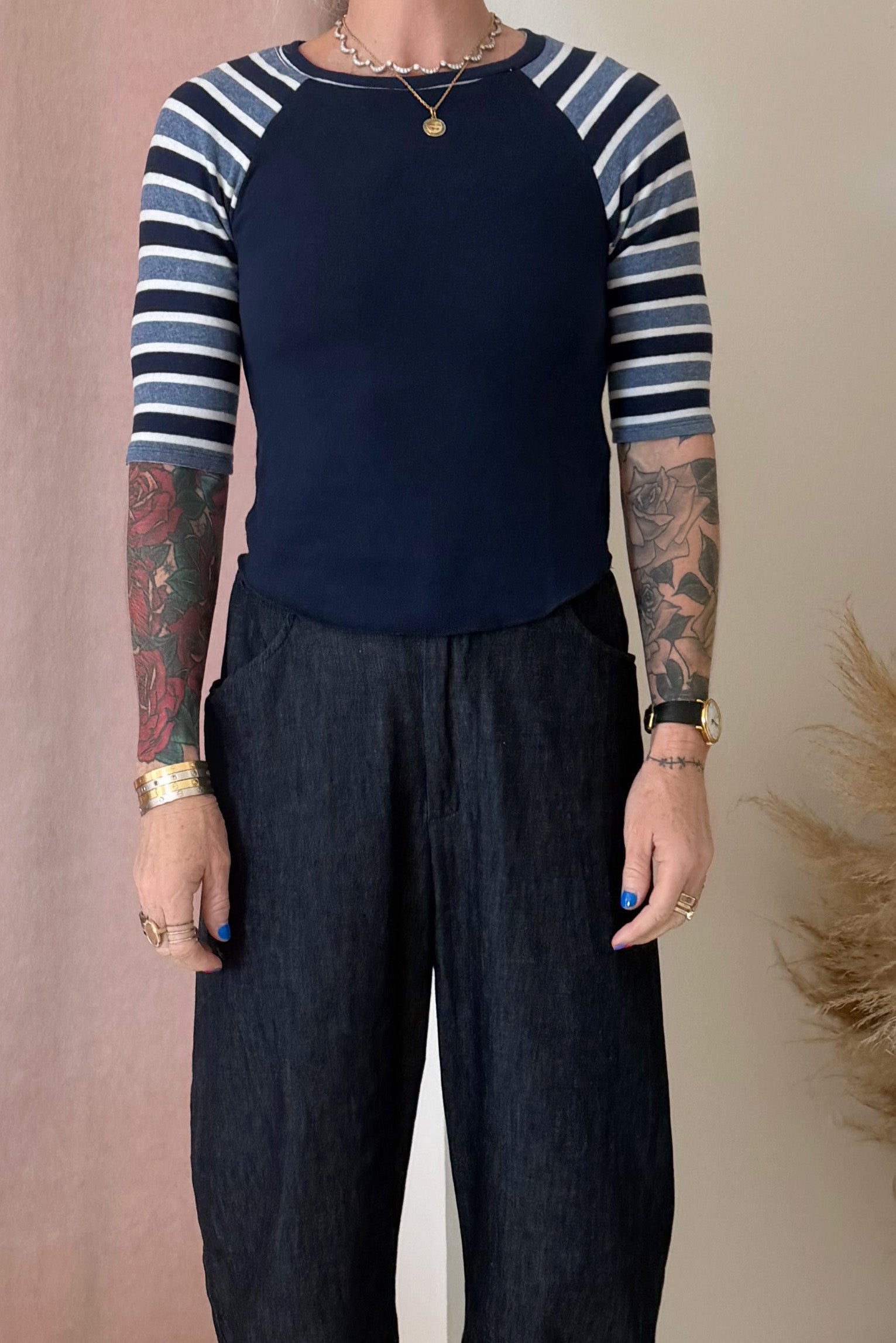 BLAKE BASEBALL T-SHIRT-NAVY