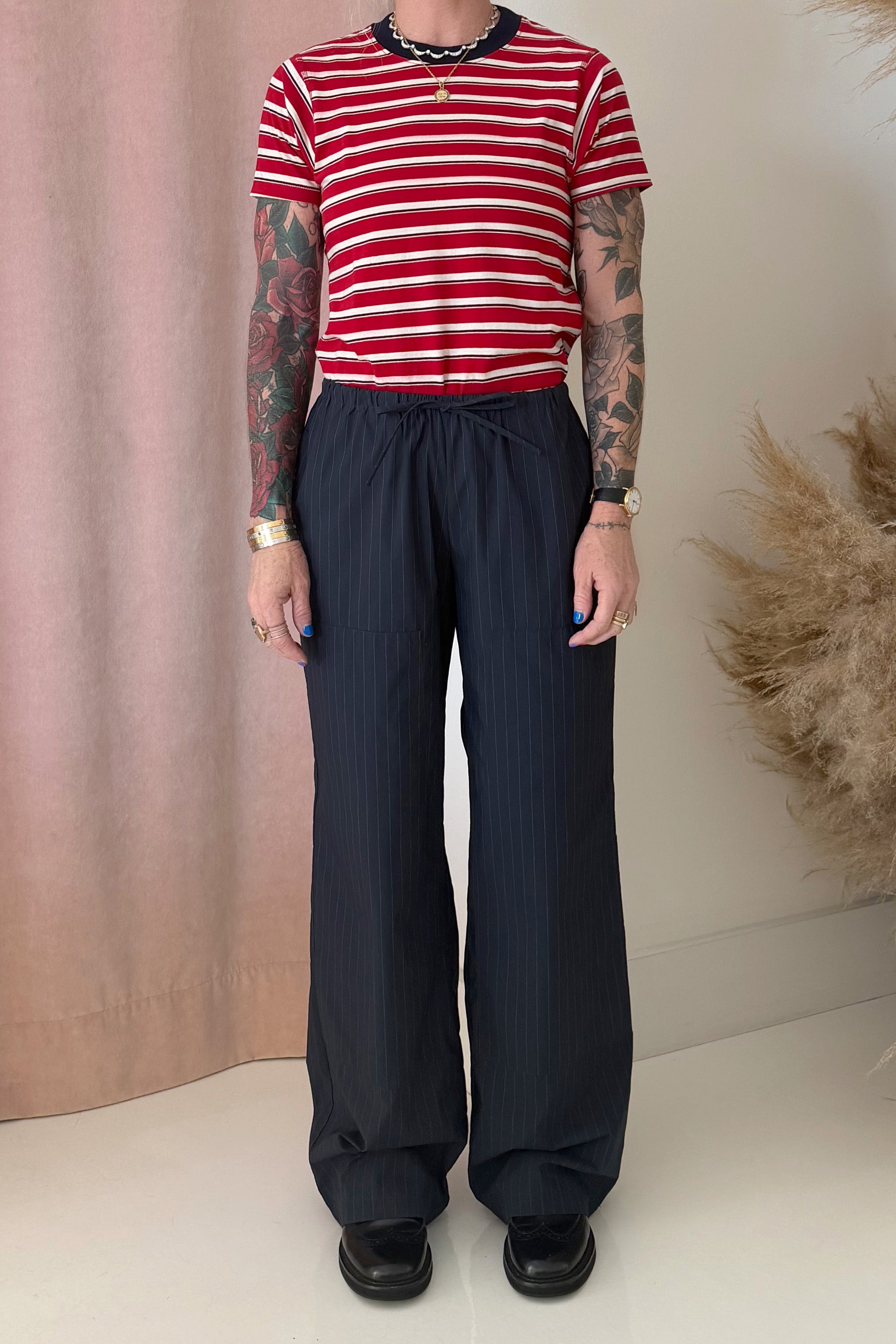 AMELIA STRIPE T-SHIRT-RED