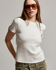 REMI RIBBED TEE WHITE